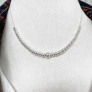 Macy’s - Elegant Silver Beaded Necklace